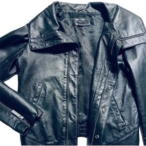 NIXON ‘The Ish’ Genuine Leather Black Jacket